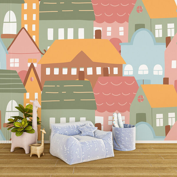 Group of colorful houses Wall murals Group of colorful houses