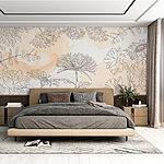 Wall murals Drawing of flowers on a watercolor background