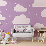 Wall murals Pattern of clouds and stars