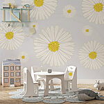 Wall murals Group of white and yellow flowers