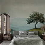 Wall murals Tree on a hill