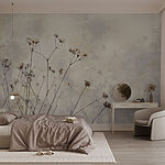Wall murals Dried flowers basking in soft hues