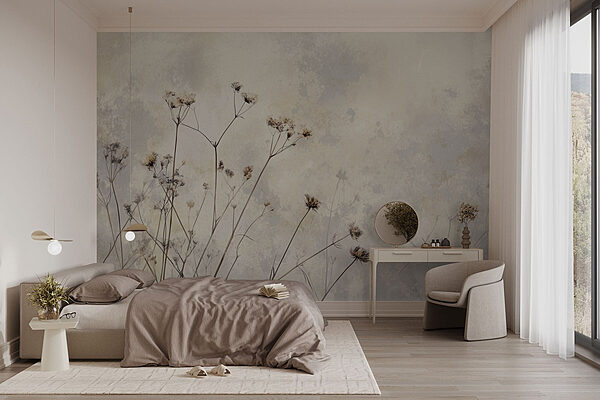 Dried flowers basking in soft hues Wall murals Dried flowers basking in soft hues
