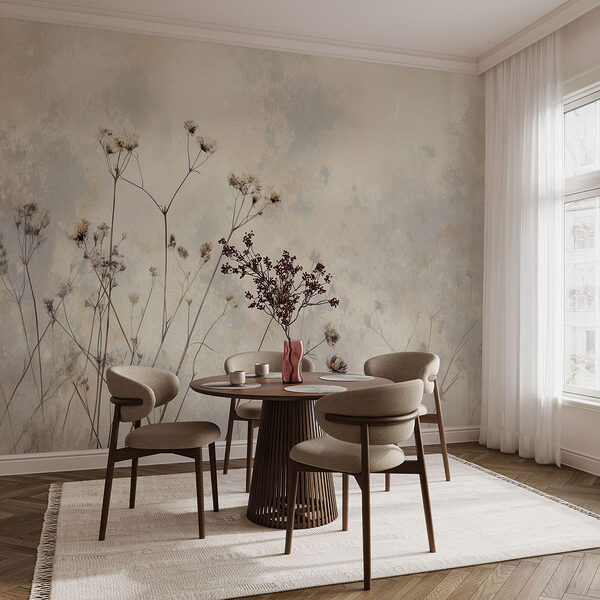 Wall mural Dried flowers basking in soft hues