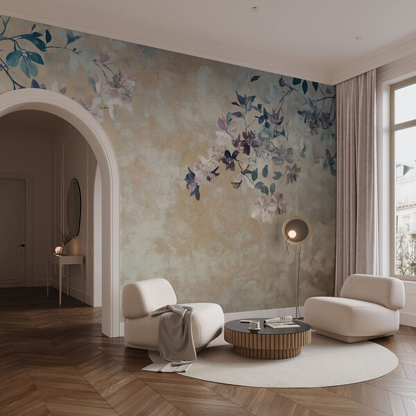 Delicate blooms against a soft backdrop Wall murals Delicate blooms against a soft backdrop