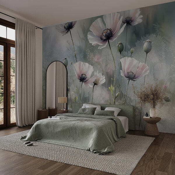Delicate blooms in soft colors Wall murals Delicate blooms in soft colors