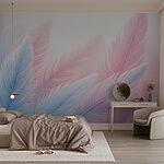 Wall murals Group of feathers in light