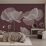 Wall murals Whimsical blossoms on rich backdrop