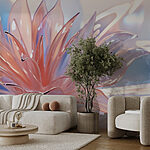 Wall murals Ethereal floral sculpture in soft hues