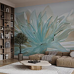 Wall murals Delicate flower with fluid shapes
