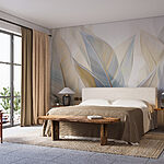 Wall murals Swaying leaves in gentle hues