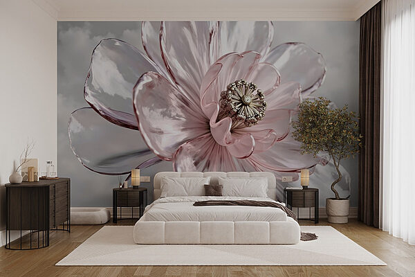 Delicate petals embrace intricate beauty Wall murals Delicate petals embrace intricate beauty