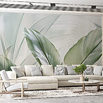 Wall murals Lush leaves in gentle light.