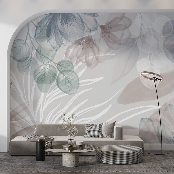 Wall mural Delicate blooms and soft textures