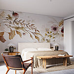 Wall murals Painting of flowers and leaves