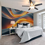 Wall murals Flowing curves in vibrant hues