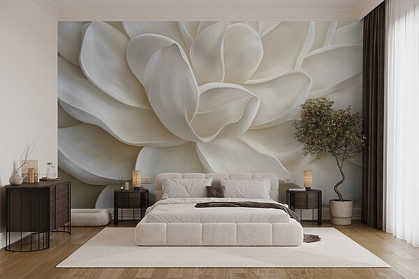 Delicate petals in soft embrace Wall murals Delicate petals in soft embrace
