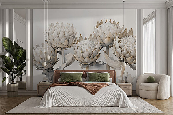 Group of artichokes with leaves Wall murals Group of artichokes with leaves