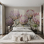 Wall murals Group of flowers with leaves