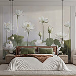 Wall murals Group of white flowers
