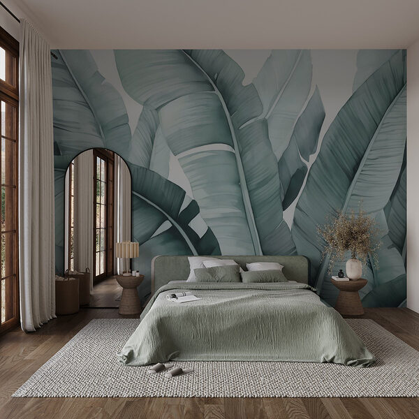 Lush leaves in a serene composition Wall murals Lush leaves in a serene composition