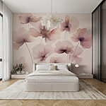 Wall murals Group of flowers on a white background