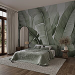 Wall murals Lush green leaves in harmony
