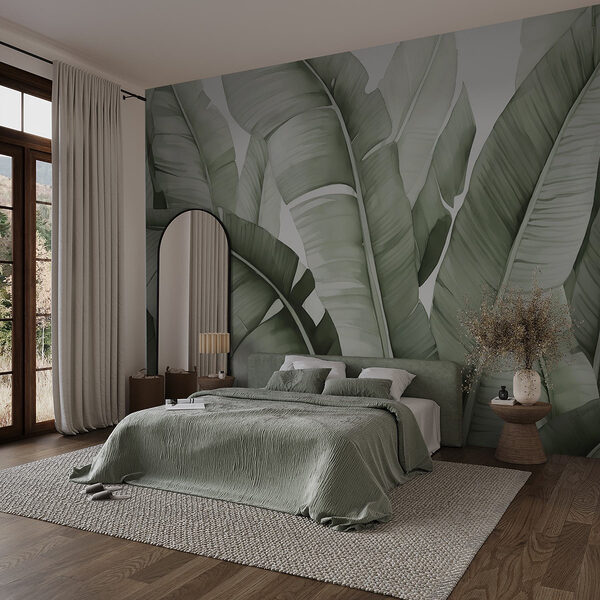 Wall murals Lush green leaves in harmony (SKU: w02703v1) Wall murals Wall murals Lush green leaves in harmony (SKU: w02703v1)