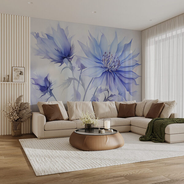 Delicate blooms in soft hues Wall murals Delicate blooms in soft hues