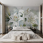 Wall murals Elegant white lilies in soft light