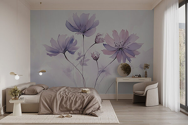 Group of purple flowers Wall murals Group of purple flowers