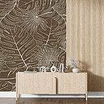 Wall murals Brown and white floral pattern