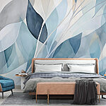 Wall murals Translucent leaves in soft hues.