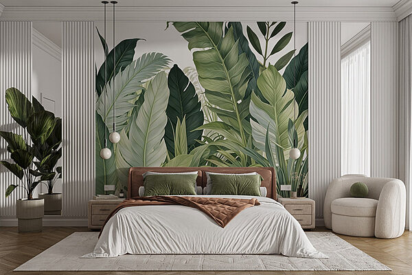 Group of green leaves Wall murals Group of green leaves