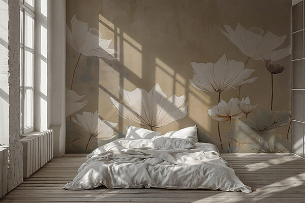 Wall murals Delicate blooms in soft hues