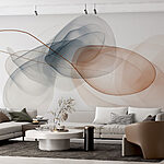 Wall murals Soft waves in gentle hues