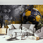 Wall murals Football ball on a wall