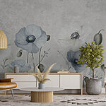 Wall murals Delicate blooms in soft hues
