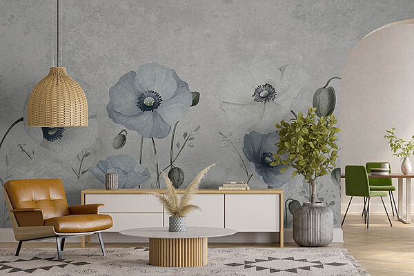 Delicate blooms in soft hues Wall murals Delicate blooms in soft hues