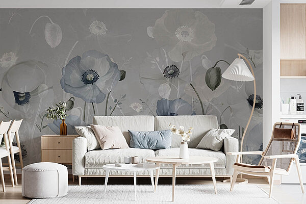Delicate blooms in soft colors Wall murals Delicate blooms in soft colors