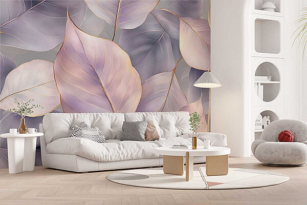 Soft hues of delicate leaves dancing Wall murals Soft hues of delicate leaves dancing