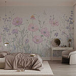 Wall murals Delicate blooms in soft pastels