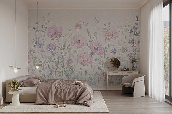Delicate blooms in soft pastels Wall murals Delicate blooms in soft pastels
