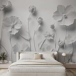Wall murals Group of white flowers