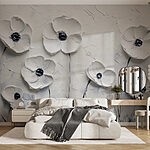 Wall murals Painting of white flowers