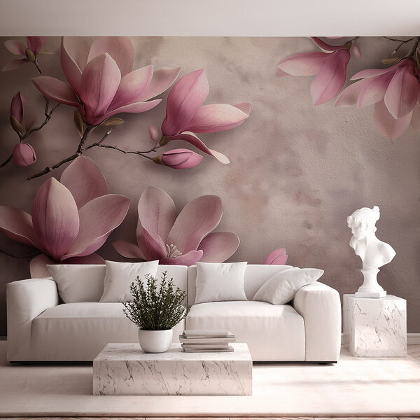 Wall murals Wall murals Delicate blossoms in soft hues (SKU: w08636)