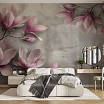 Wall murals Delicate pink flowers in bloom