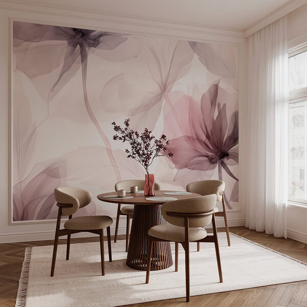 Wall mural Gentle blooms in subtle hues