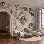 Wall murals Floral elegance in soft tones