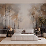 Wall murals Painting of trees and water